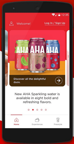 coca cola mobile app fonts 