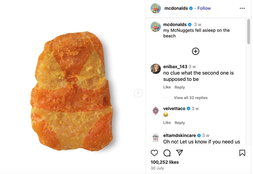 McDonald's on Instagram with relevant caption 