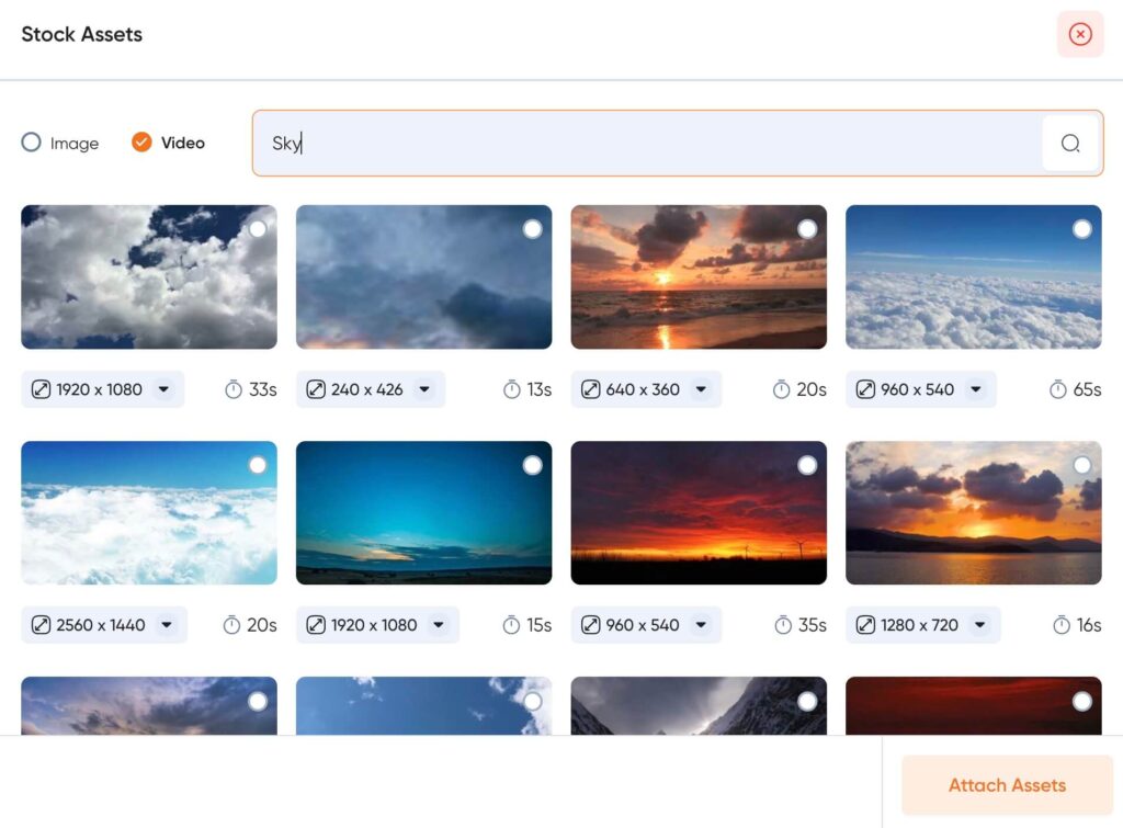 stock asset library on KIMP360
